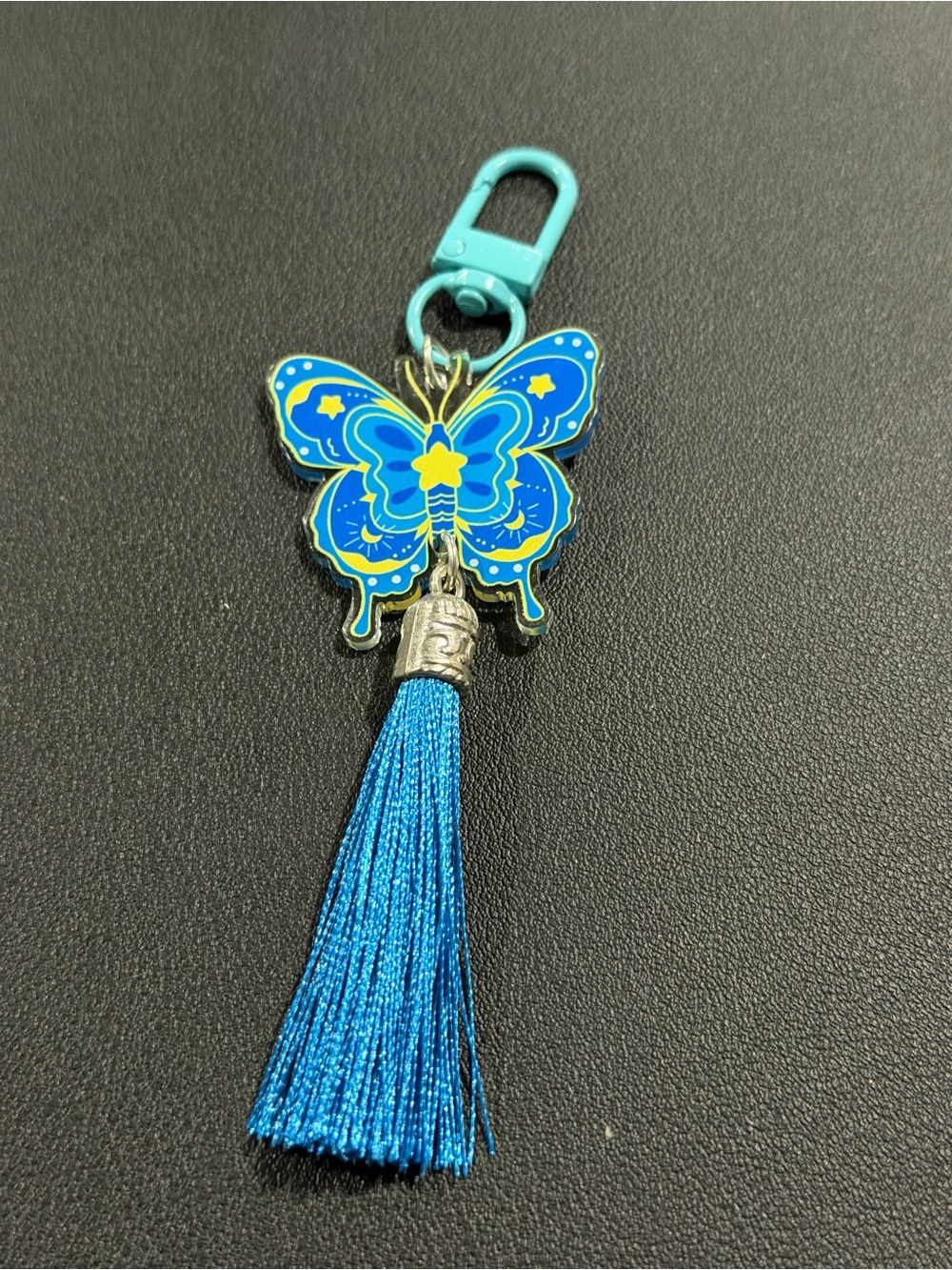 Blue Butterfly Tassel Keychain - Women's Accessory